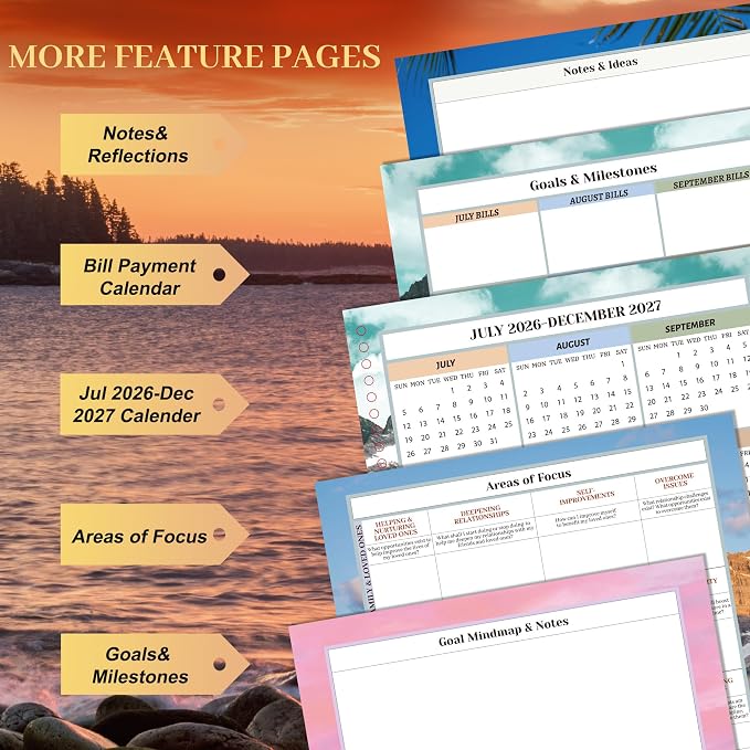 CAGIE Planner 2026-2027 18 Month July 2026-Dec 2027 Daily Calendar Weekly Monthly Hourly Planners Hardcover Large Yearly Agenda with Stickers Tabs for Women Work Mom, 8.5 x 11
