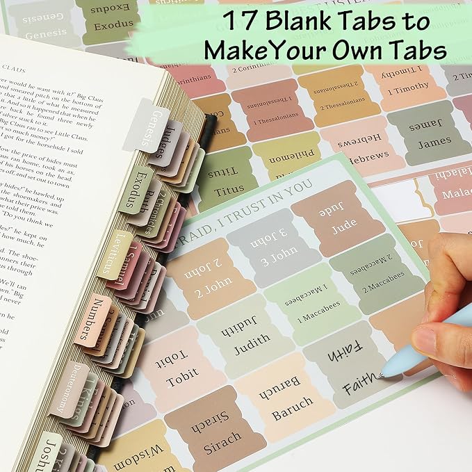 DazSpirit Bible Journaling Kit, Bible Study Supplies Set for Women & Men | 12 Pastel No Bleed Highlighters and 5 Black Pens & Laminated Tabs, Bible Essentials, Christian Gifts
