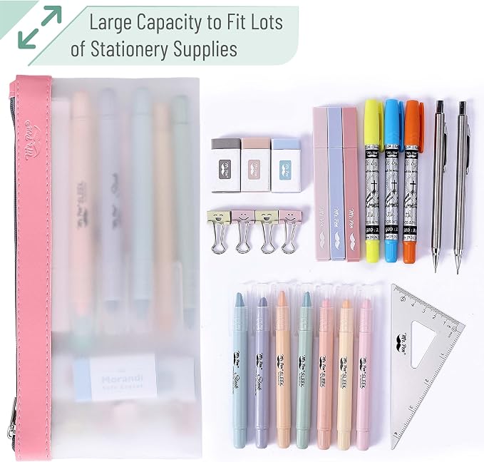 Mr. Pen- Clear Pencil Pouch, 8.50"x4.25", 3 Pack, Durable TPU Material | Medium Water-Resistant Pencil Bags with Smooth Zipper, Multipurpose Clear Pouch for Stationery, School, Office