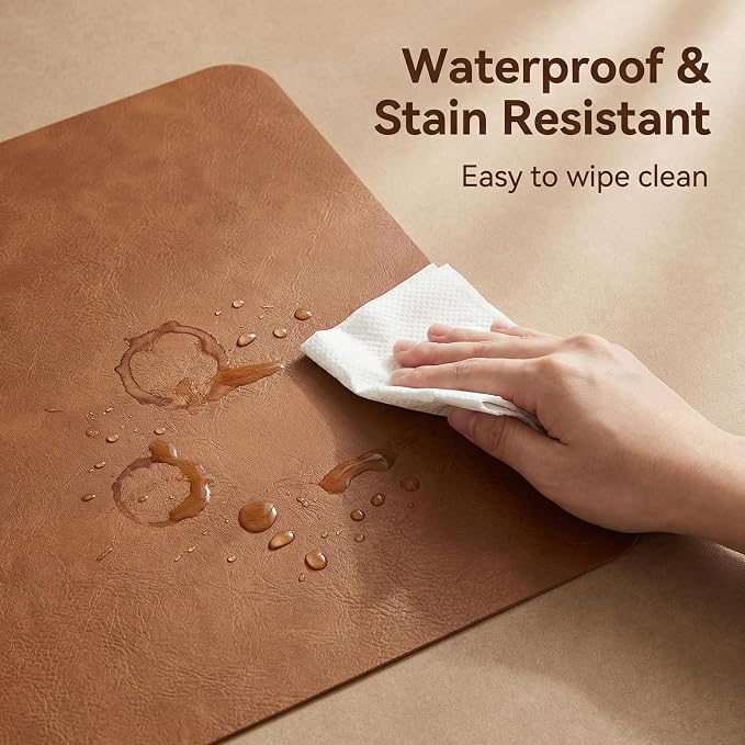 Dual-Sided Desk Pad for Office and Home - Desk Organization and Accessories - Ideal for Mouse Pad and Desk Mats on Top of Desks(Brown,20.88'' x 25.22'')