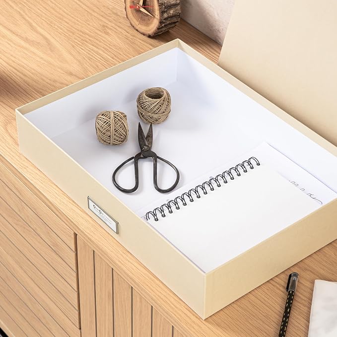 Bigso Sverker Legal/Art Storage Box - 3.3in x 17.1in x 12.2in - Fawn
