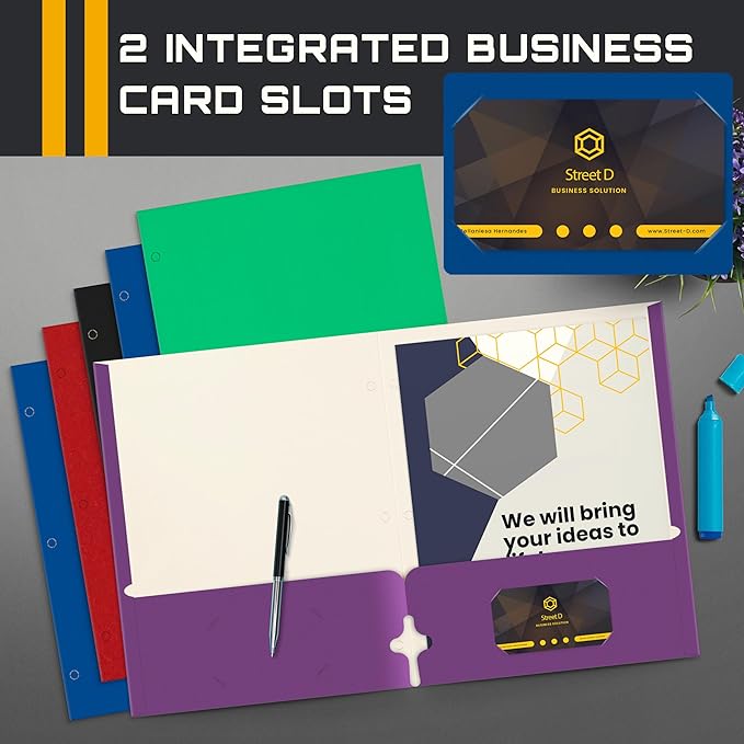 Better Office Products 2 Pocket Folders Bulk, Letter Size Paper Portfolios Case of 100, Assorted Primary Colors, Durable Folders Bulk for School, Office, Classroom Organization & Filing