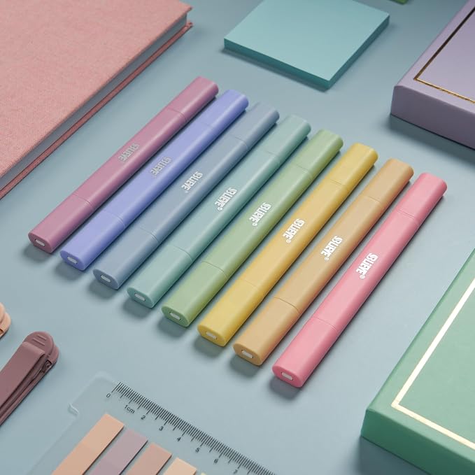 BLIEVE Bible Highlighters No Bleed Through, Pastel Colors, Dual Tip, 8 Pack | Aesthetic Cute Highlighters, Chisel Tip & Fine Point For Bible & Journaling, Back To School Supplies