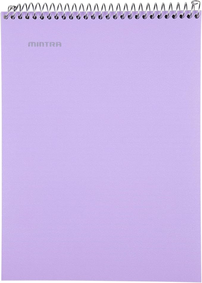 Mintra Office TOP BOUND Durable Spiral Notebooks (Lavender, Salmon, Sage Green, College Ruled 3pk)
