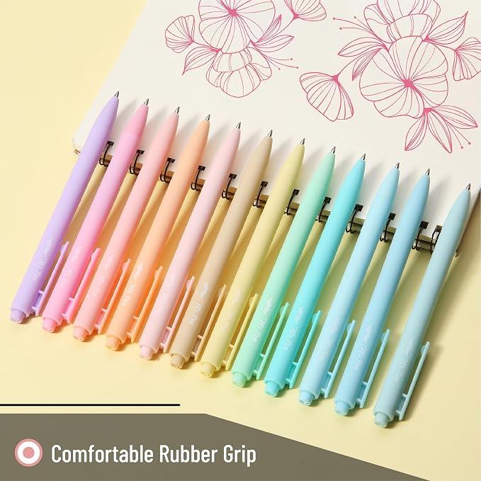 Mr. Pen- Retractable Gel Pens, 12 Pack, Assorted Color Ink | Fine Point 0.5mm, Fast Dry, Smooth Writing, Cute Pens for Drawing, Writing Planner and School Supplies