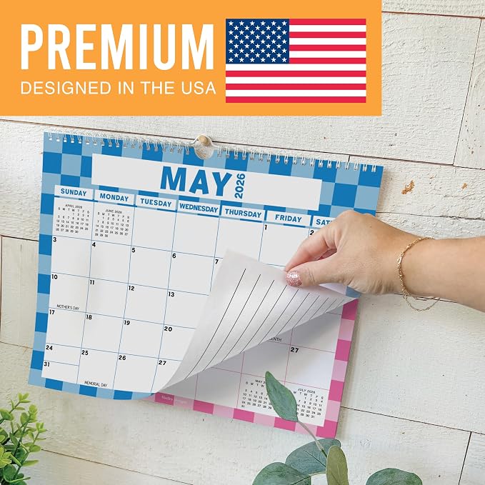 2026 Calendar Wall - 2026 Wall Calendar Large, 18-Month Hanging Calendars for School, Home & Office, Academic Monthly Calendar from January 2026 to June 2027, Back to School Teacher Gifts