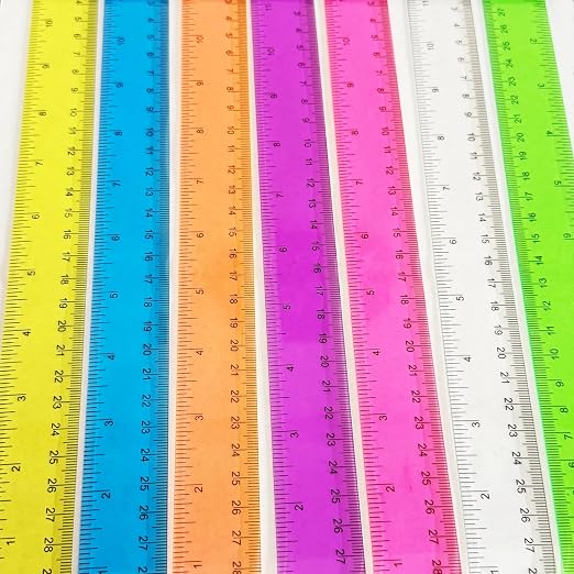 Ruler 12 inch Rulers for Kids Plastic Clear Ruler Bulk for Classroom School Must Haves Supplies Tools Elementary Ruller with Centimeters