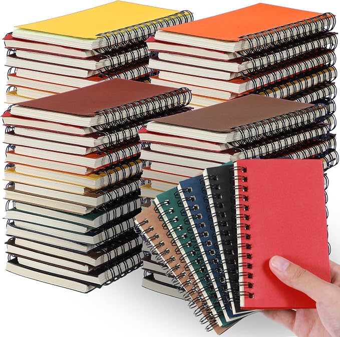 Jutom 54 Pcs Small Spiral Notebooks Memo Pads 3x5 Bulk Small Pocket Notepads Back to School Supplies Mini Notebook with Lined Mini Journals for Office & Work, 120 Pages (Multi Color)