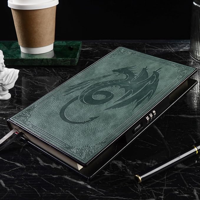 ZXHQ Diary with Lock, A5 Journal with Built-in Lock, 180° Lay Flat, Journal for Men & Women, Personal Planner Organizer, 220 Pages 120Gsm Paper, 5.9 x 8.5inch Premium Gray