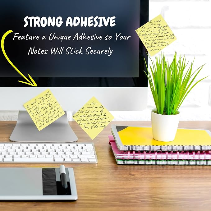Mr. Pen- Sticky Notes, 3"x3", 12 Pads, 720 Sheets, Pastel Yellow Colors | Sticky Notes Bulk, Self-Stick Note Pads, Perfect for Office, School, Home, Study & Organization