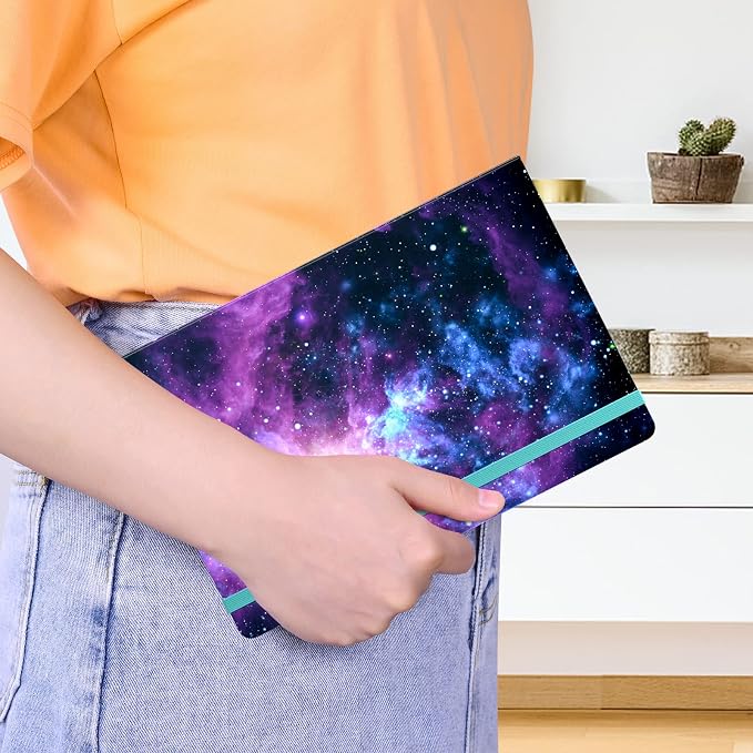 Lined Journal Notebook, Hardcover Journal for Women, Medium 5.7 x 8.4 in, 160 Pages Thick Paper, Cute Aesthetic Floral College Ruled Notebook for Writing Journaling Work School Office, Universe