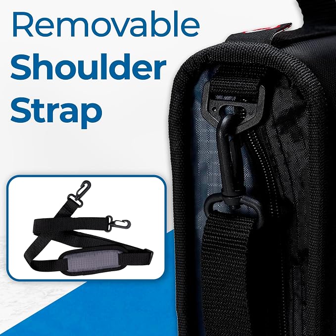 Case-it The Mighty Zip Tab Zipper Binder - 3 Inch O-Rings - 5 Color Tab Expanding File Folder - Multiple Pockets - 600 Sheet Capacity - Comes with Shoulder Strap - Jet Black D-156-N (Pack of 3)