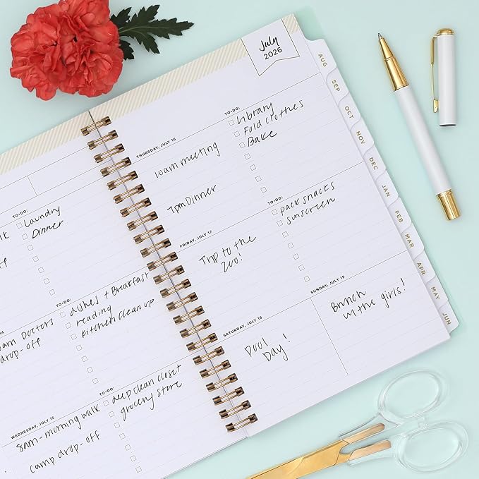 Blue Sky 2026-2027 Weekly & Monthly Academic Planner, 5"x8" | July 2026 - June 2027, Secret Garden Mint, Flexible Cover, Tabs, Storage Pocket, Stickers, Academic Year, Day Designer