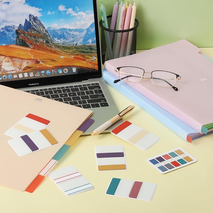 Mr. Pen- Sticky Index Tabs, 500 Pcs, 21 Sets, Colorful | Writable Colored Pages Markers Labels for Reading Notes, Books, Binders, Notebook, Folders and Classify Files
