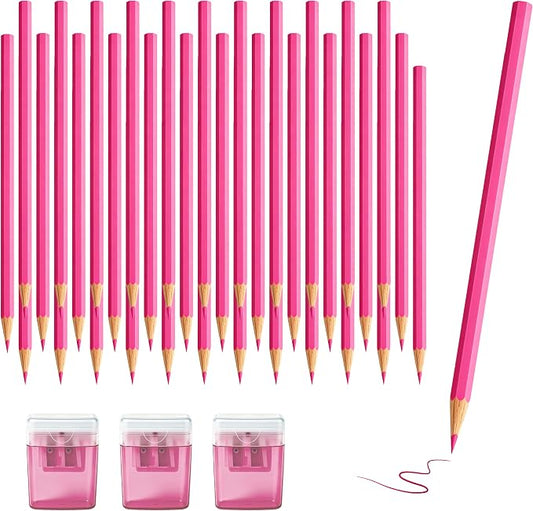 36 Piece Pink Colored Pencils Set with Sharpener, Pre-Sharpened Professional Wooden Art Pencils for Artists Drawing and Sketching, Premium Colored Tone Supplies Delivering Detailed Painting(Pink)