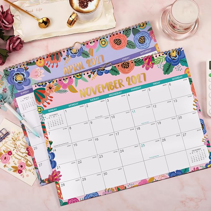 2027 Calendar - Wall Calendar 2027, 14.8'' x 11.5'', Jan. 2027 - Dec. 2027, Large Blocks, 2027 Wall Calendars with Julian Dates, Thick Paper