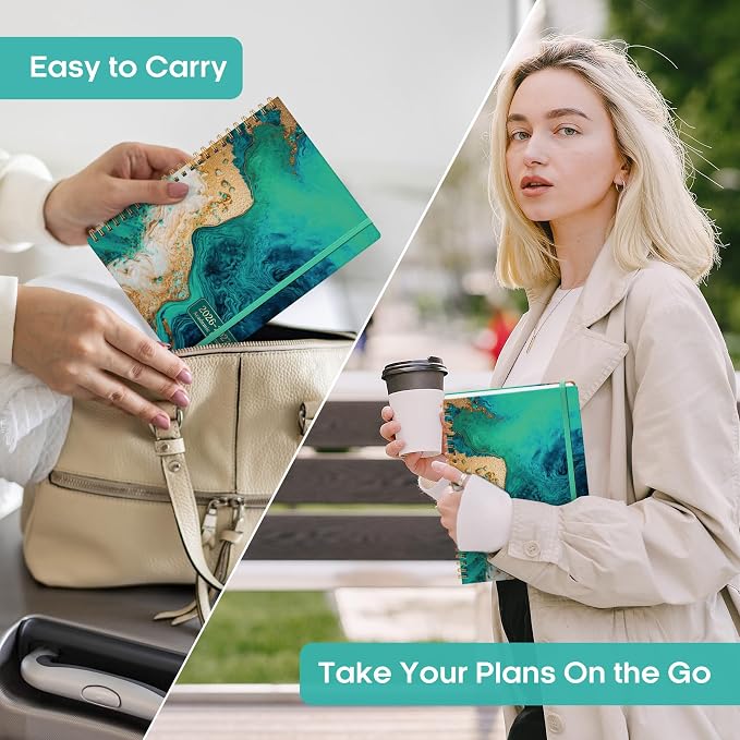 Academic Planner 2026-2027, Weekly and Monthly Calendar Book, July 2026 – June 2027, Hardcover Planner with Tabs, Perfect for Teachers, Students, Women & Men, A5 (6.4" x 8.5") - Ocean