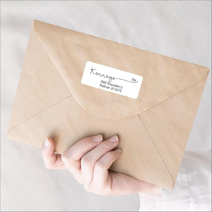 White Address Labels - Personalized Return Address Labels, Mailing and Shipping Labels for Envelopes, Packages, Business, Home by PrettySweetParty (250, No icon)