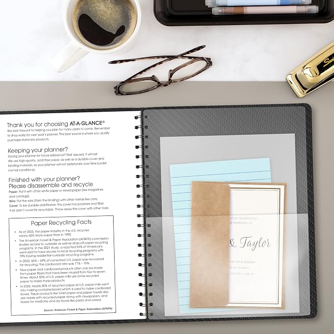 AT-A-GLANCE 2027 Appointment Book Planner, Weekly & Monthly, 8.25" x 11", Half-Hourly, Contemporary, Charcoal (70950X4527)