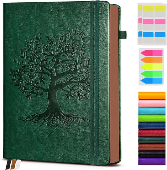 Vintage Leather Journal with 300 Numbered Pages,A4 Lined Journal for Men Women,Daily Journals for Writing,College Ruled Notebook for Work,School,Note taking,Travel Diary,Large (8.5" X 11.3")