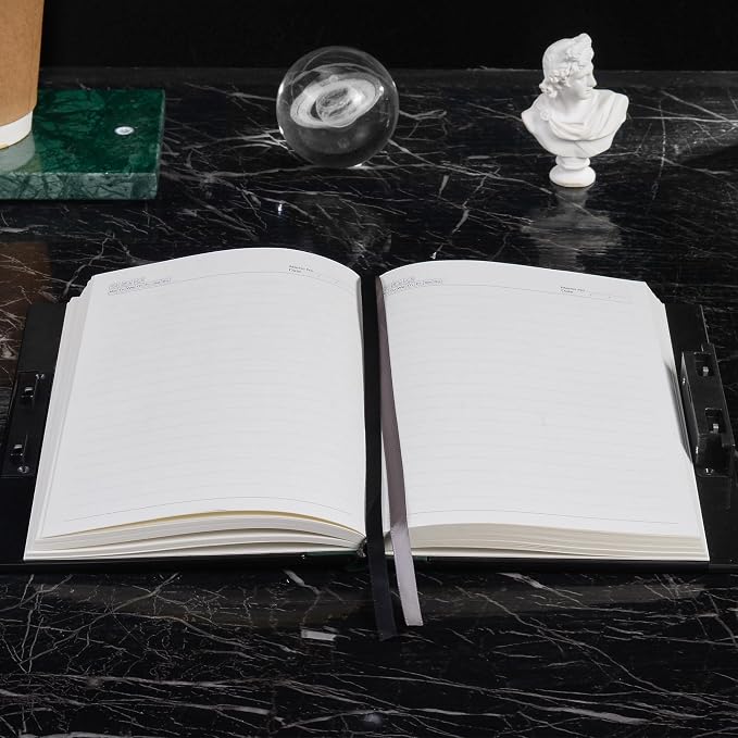 ZXHQ Luxurious Diary with Built-in Password Lock, 180° Lay Flat Design, Lock Journal for Men & Women, Personal Planner Organizer, A5 220 Pages 120gsm Paper, 5.9 x 8.5 inches Dark Brown