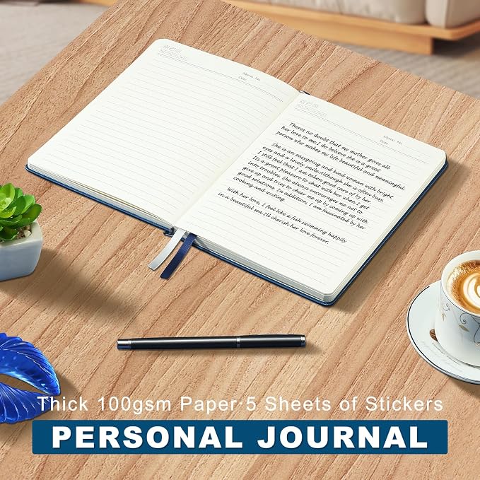 Lined Journal Notebook for Women & Men, Hardcover Leather Journal for Writing,Travel,Business,Work & School, A5 College Ruled Social Notebook for Note Taking, Diary Notepad 200 Pages (Sage Green)