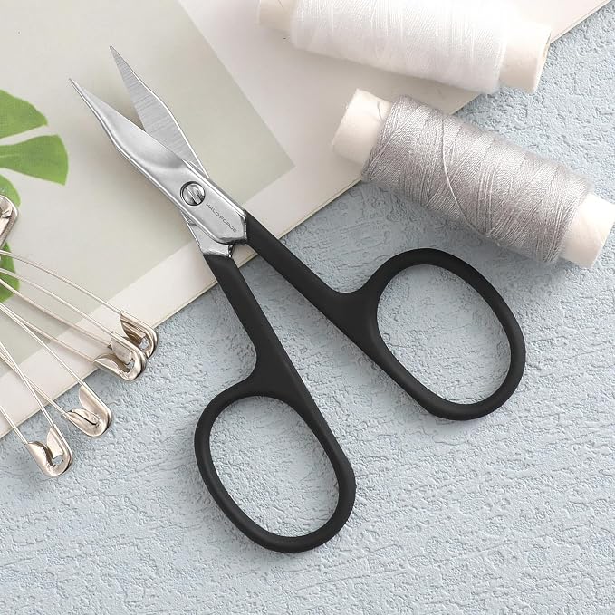 Small Embroidery Scissors - Sharp Straight Tip Stainless Steel Tiny Detail Scissors for Thread Yarn Cross Kintting Stitch Crafts Needlepoint Cutting 3.5 Inches (Black) | Stainless Steel Tiny Detail Scissors for Thread Yarn Cross Kintting Stitch Crafts ...
