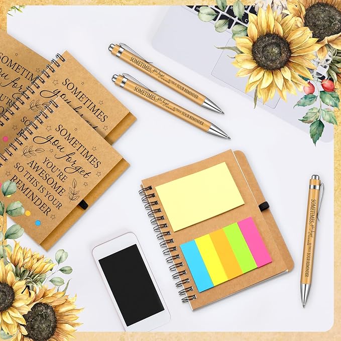 Yeaqee 100 Pcs Employee Appreciation Gifts Inspirational Gifts Set Mini Spiral Notebooks with Pen May You Be Proud of The Work You Do Motivational Thanks Gift for Staff Coworkers (Awesome)