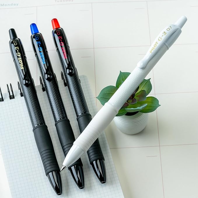 Pilot G2 Edge Black, Blue and Red, Premium Gel Roller Pens, Sensory Writing Experience, 8ct box, Fine Point 0.7 mm