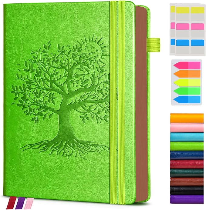 Vintage Leather Journal - 300 Page Lined Journal Notebook with Numbered Pages, A5 Notebook for Women Men,Travel Diary,Daily Journals for Writing, Note Taking, School & Work (5.8" x 8.3")