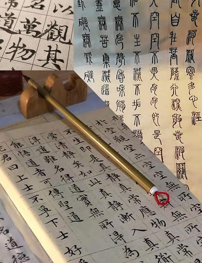 Professional Calligraphy brush, Xiaokai Chinese Brush for Small Regular Script, Chinese Calligraphy Brush, Weasel Hair Brush for Chinese or Japanese Kanji 1pc (QingSu Large 1pc)