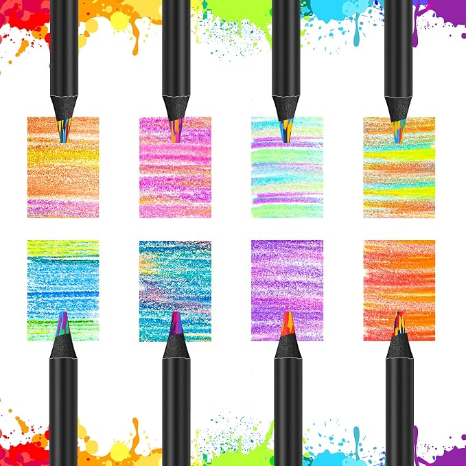 Hapikalor 8-Color Rainbow Colored Pencils for Adult Coloring Books, Aesthetic Drawing Pencils, Jumbo Coloring Pencil, Art Supplies for Adults, Cute Art Kit Fun Color Pencil Set