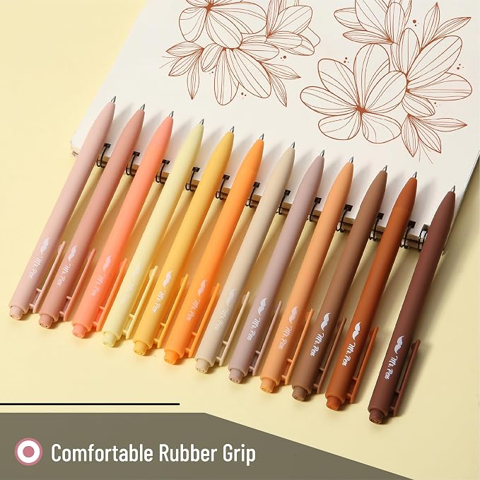 Mr. Pen- Retractable Gel Pens, 12 Pack, Assorted Color Ink | Fine Point 0.5mm, Fast Dry, Smooth Writing, Cute Pens for Drawing, Writing Planner and School Supplies
