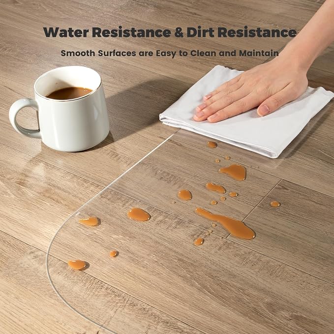 Yecaye Office Chair Mat for Hardwood Floor, Clear Computer Desk Chair Mat, PVC Heavy Duty Floor Protector for Rolling Chairs, 1.7mm Thick Chair Mat (Transparent, 48" x 55" x0.07'')