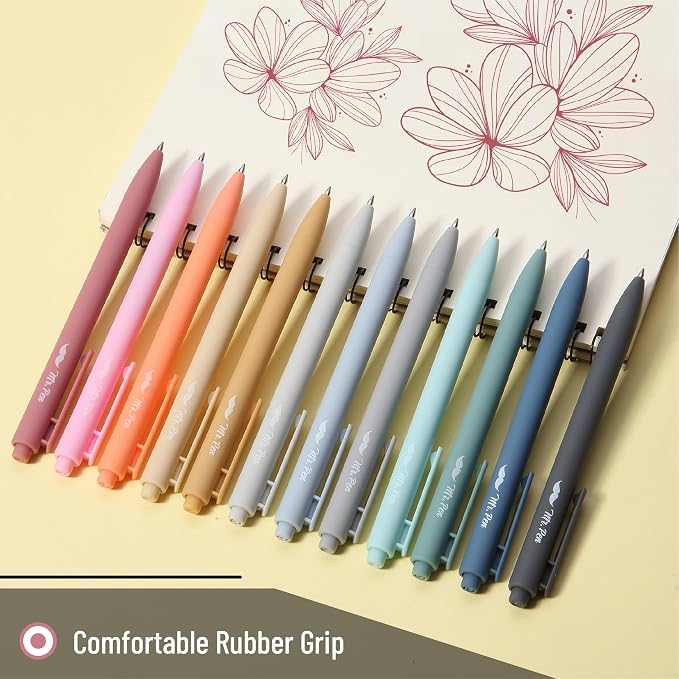 Mr. Pen- Retractable Gel Pens, 12 Pack, Assorted Color Ink | Fine Point 0.5 mm, Fast Dry, Smooth Writing, Cute Gel Ink Pens for Drawing, Writing Planner and School Supplies