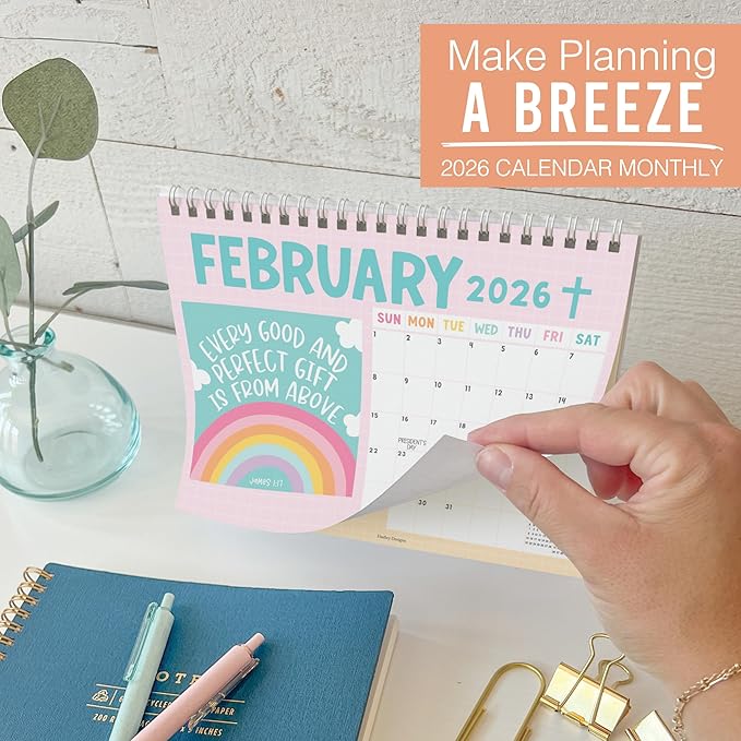 Small Desk Calendar 2026-2027 Standing Flip - 18-Month 2026 Desk Calendar Small for Home, Office & School, Standing Desks Calendars 2026-2027, Mini Desks Calendars, Back to School Teacher Gifts