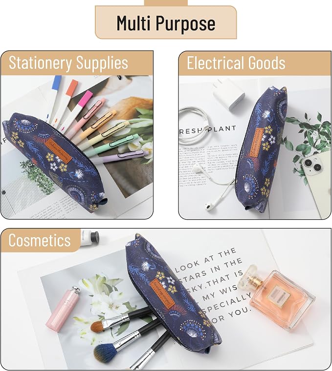 Mr. Pen- Cute Pencil Case Pouch, Multipurpose Canvas Bible Pencil Pouch | Smooth Zipper, Premium Material, Neat Stitches, Ideal for Stationery, Cosmetics, Electronics, School, Office, Travel