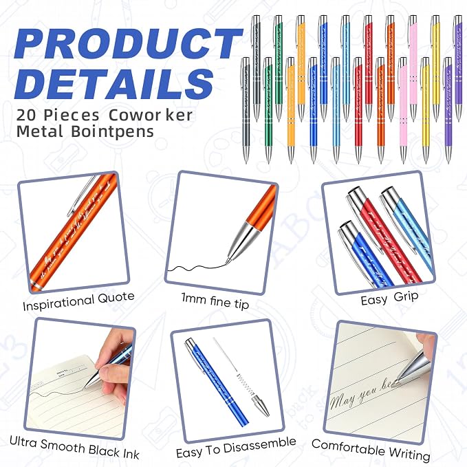 Colarr 40 Pcs Appreciation Gifts Bulk Inspirational PU Leather Notebook Journal & Pen Set Thank You Gifts for Staff, Employees, Coworkers, Nurses(Vivid Colors,May You)