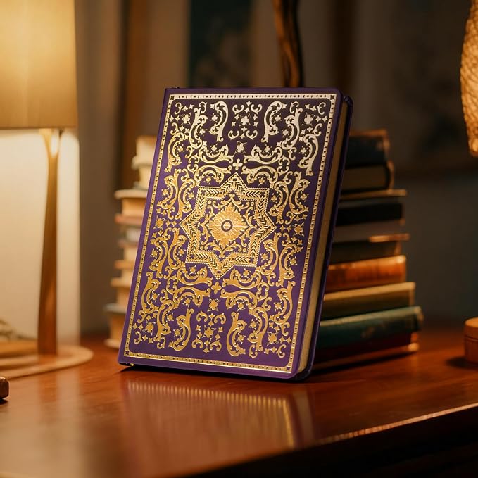 Gilded Vintage Leather Journal Hardcover Antique Diary Notebook | Ornate Decorative Pattern Cover, Premium Lined Paper, Classic Diary for Journaling, Writing, Poetry & Gifting