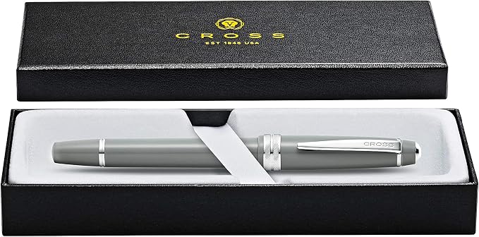 Cross Bailey Light Polished Gray Resin Fountain Pen with Fine Nib