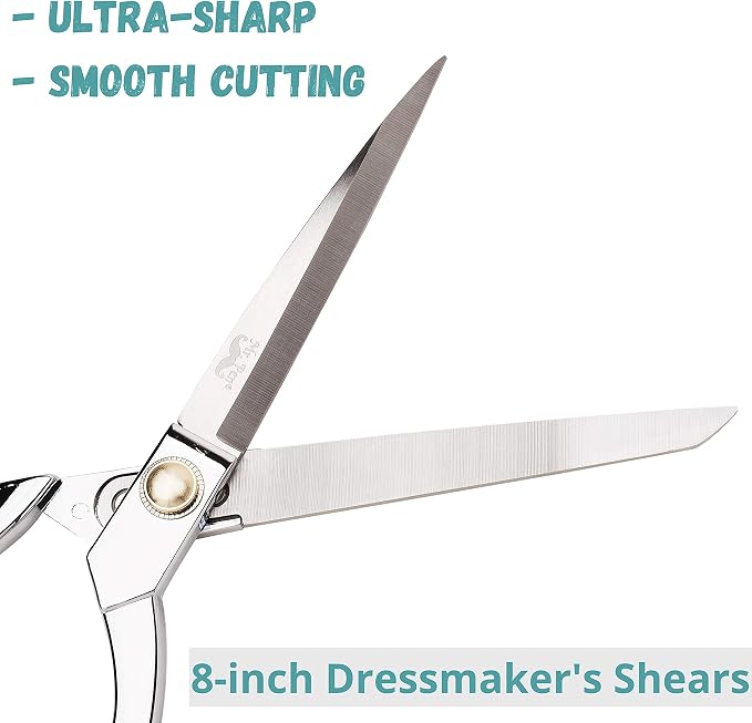 Mr. Pen- Premium Tailor Scissors, 8-Inch | Heavy Duty Carbon Steel Sewing & Fabric Scissors, Tailor Shears, Ultra-Sharp for Smooth Cutting