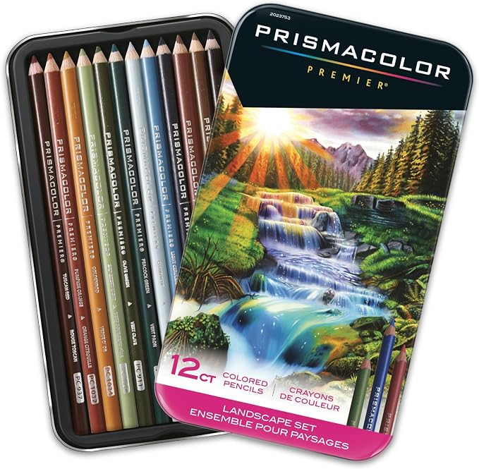 Prismacolor Premier Colored Pencils Soft Core Landscape Set Adult Coloring 12 Count (Pack of 12)