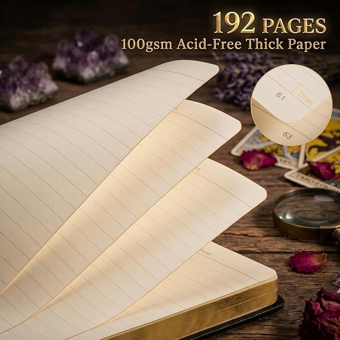 Lined Journal Notebook for Women Men, 192 Pages, A5 (5.7'' x 8.3'') | Hardcover Leather Notebook with 100GSM Thick Paper for Writing, Travel, Business, Office, Prayer (Black)