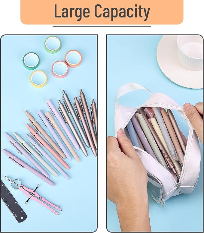Mr. Pen- Clear Pencil Pouch, Large Capacity Makeup Pouch | Clear Pen Pencil Case, Cosmetics Bag, Multi-Purpose for Travel, School, Teen Girls, Transparent Stationary Bag