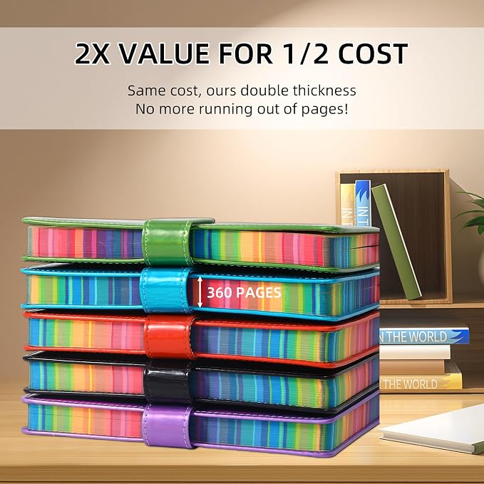 Magnetic Closure Buckle Journal Notebook 360 Pages Macaron Colors Thick Lined Notebooks 5.9x8.3 Soft Leather Journals Magnetic Diary Writing Supplies Work Note Taking Diary(Macaron Red)