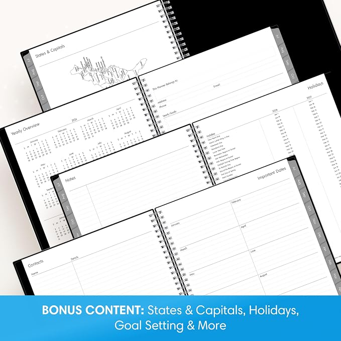 Blue Sky 2026-2027 Weekly and Monthly Academic Year Planner Calendar, July 2026 - June 2027, 7" x 9", Flexible Cover, Wirebound, Laminated Tabs, Enterprise
