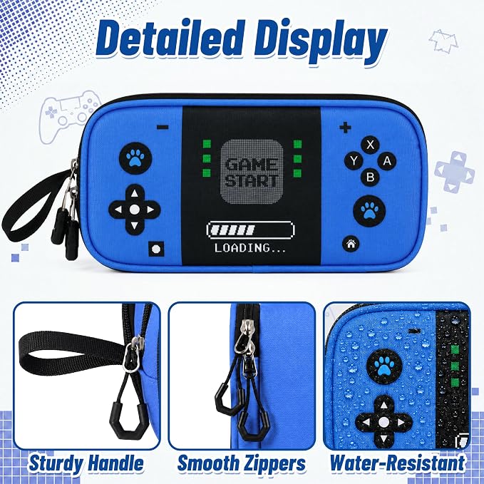 Pencil Case for Boys, Large Capacity Pencil Pouch with Zipper Compartments, Gamer Pen Bag Organizer for School Kids Teens