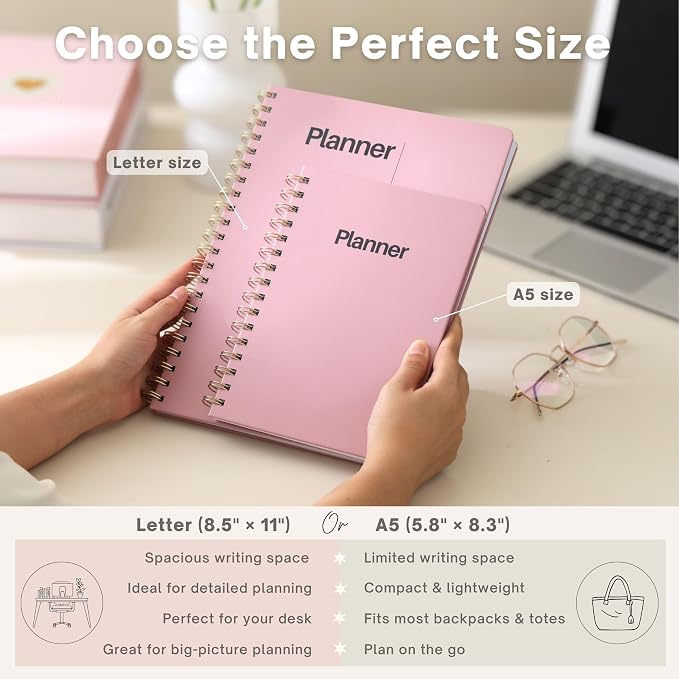 Undated Weekly Planner, A5, Dashboard Layout, Pink | Dateless, Top Priorities, To Do List, Habit Tracker, Weekly Notes Space, Weekly Reflection, For Work, School & Life