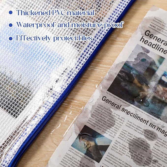 Zhehao 200 Pieces A6 Mesh Zipper Pouch Bulk Mesh Bags with Zipper Waterproof Small Pencil Pouches for Office Supplies Organization 9.4 x 4.5 Inches(Blue Colors)