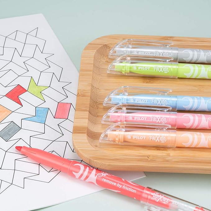 Pilot FriXion Light Pastel Collection Erasable Highlighters, Chisel Tip, Highlighter Pens, Assorted Color Inks, 5-Pack